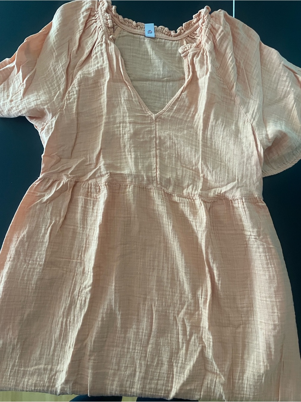 Old Navy Orange Crinkle Midi Dress